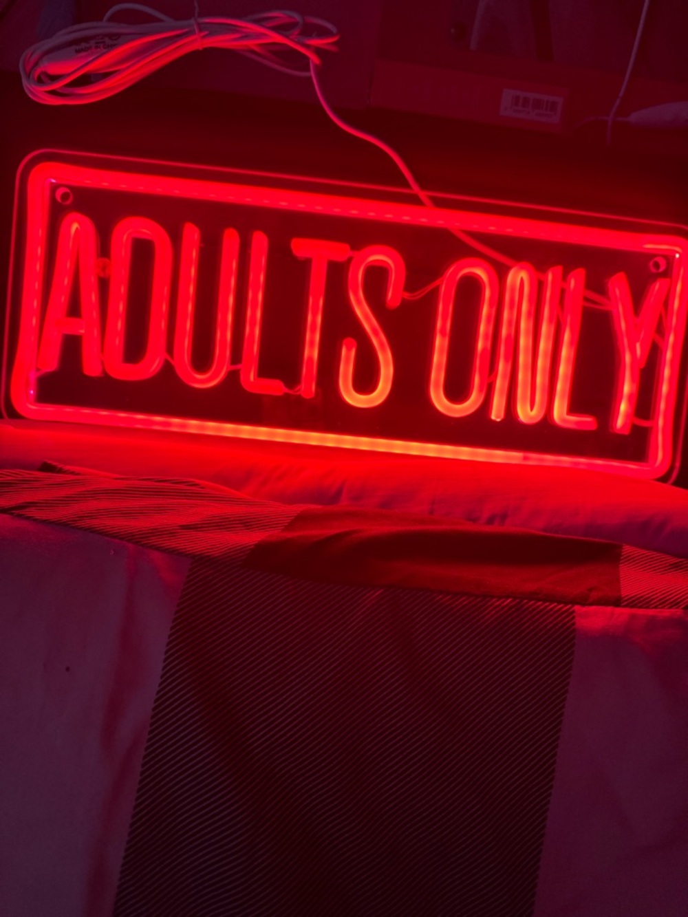 Red 'ADULTS ONLY' Neon Sign